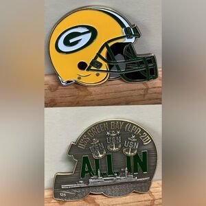 🟡 USS Green Bay / Navy Helmet Challenge Coin - All In - Rare - Limited - Unique